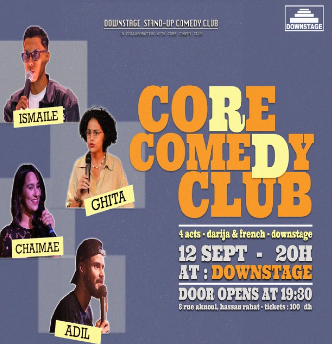 Line-up poster – Core Comedy Club in Rabat