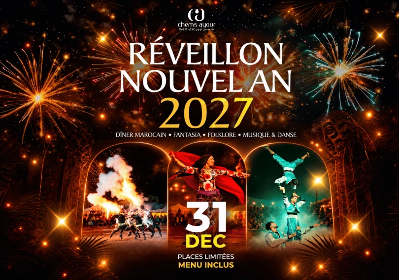 Réveillon 2027 – Dîner Marocain, Fantasia & Grande Soirée
